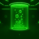The green Genesis Chamber in the Creature lab